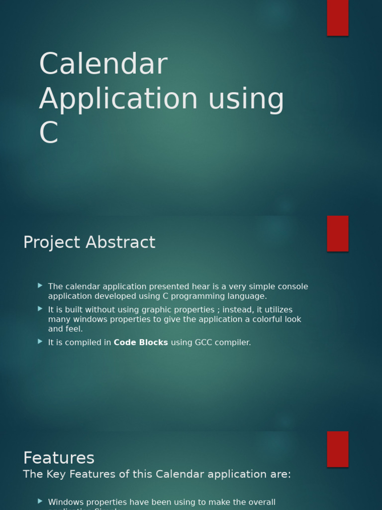 C Calendar Application Project | PDF | C (Programming Language ...