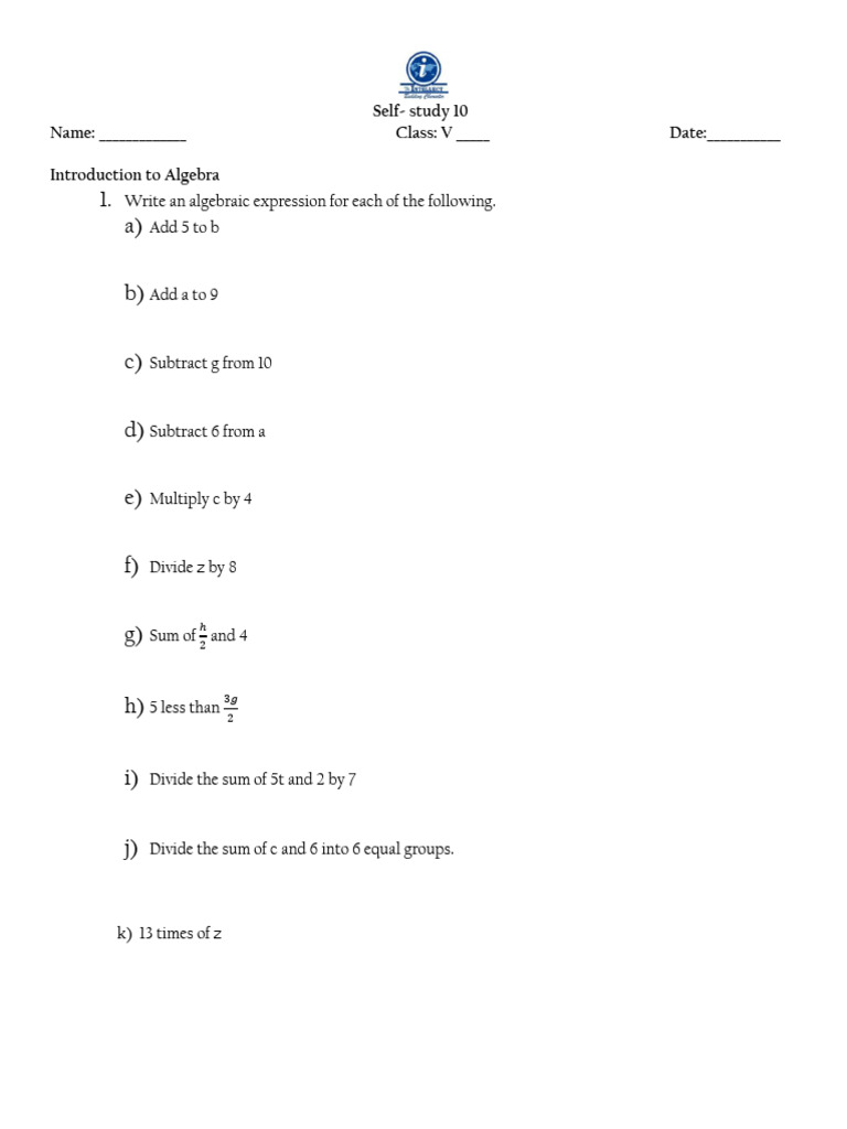 Introduction to algebra pdf language arts discipline