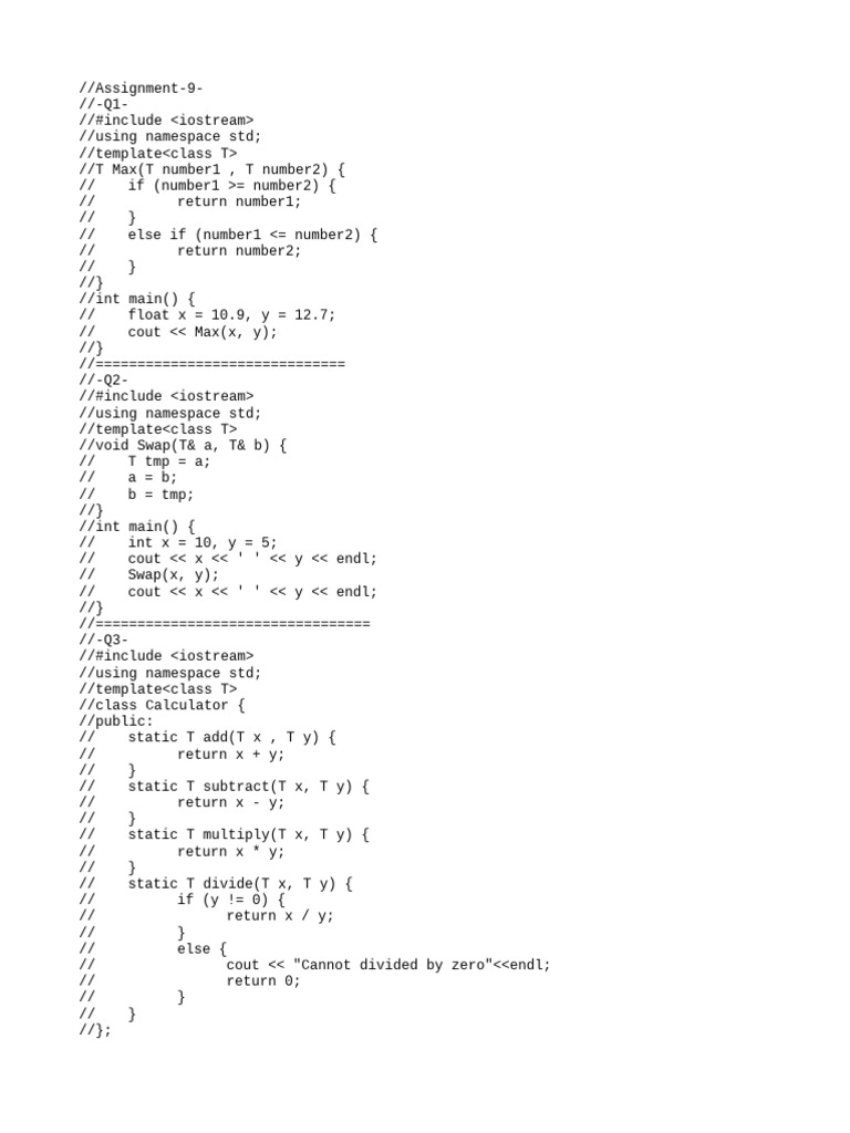 C++ Template Functions and Error Handling | PDF | Teaching Methods ...