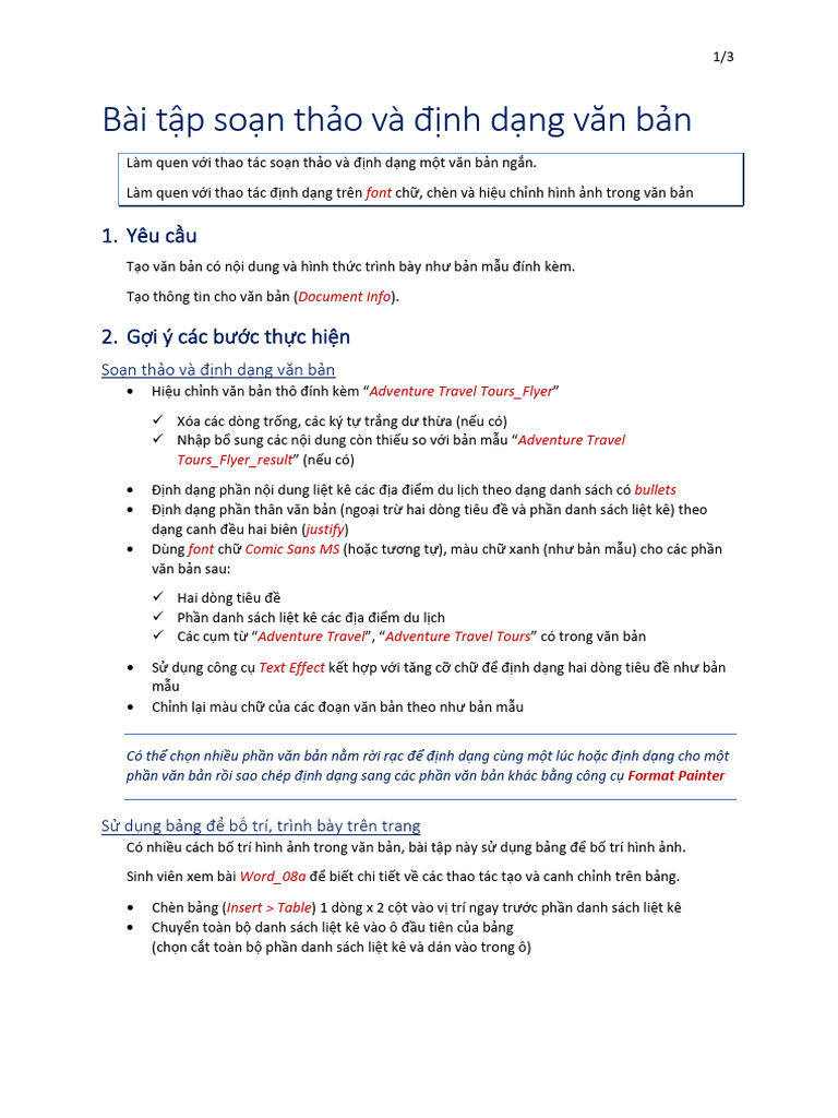 HD - BaiTap - 01 - Advanture Travel Tours | PDF