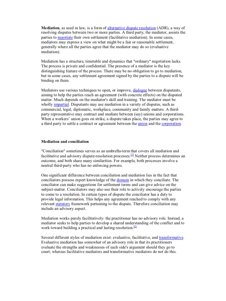Mediation Notes and Templates Guide | PDF | Mediation | Alternative ...