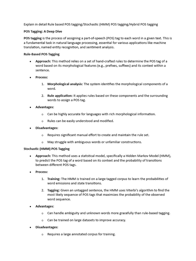 Rule-Based POS Tagging Explained | PDF | Parsing | Morphology (Linguistics)