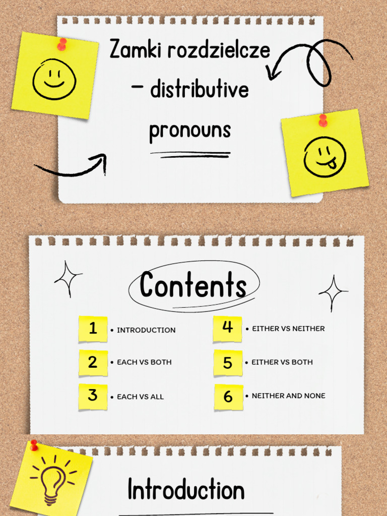 Zamki Rozdzielcze - Distributive Pronouns | PDF