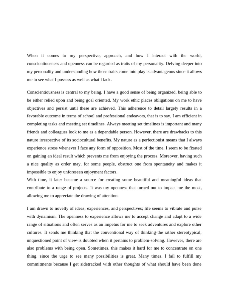 Understanding My Personality Traits | PDF