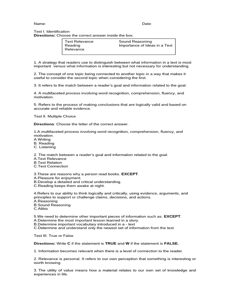 Filipino Pdf Reading Comprehension Reason