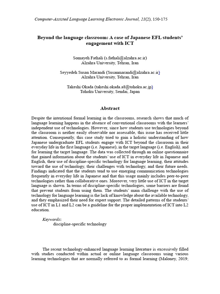 A Case of Japanese ... | PDF | Educational Technology | Second Language