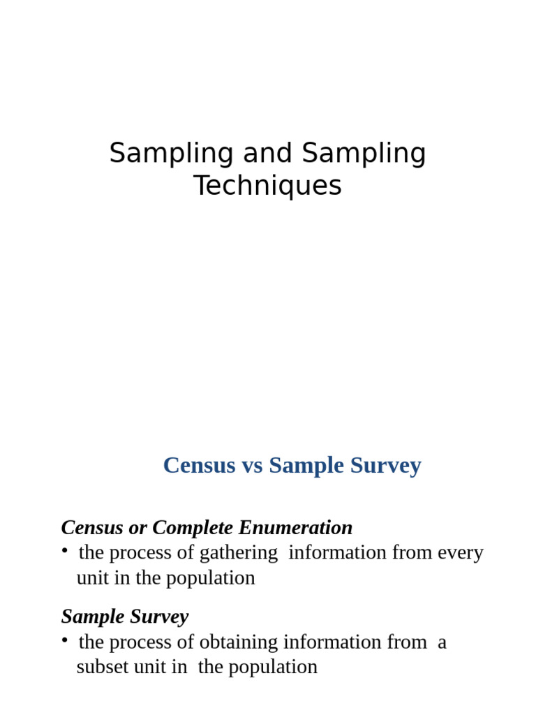 Understanding Sampling Techniques in Surveys | PDF | Sampling ...
