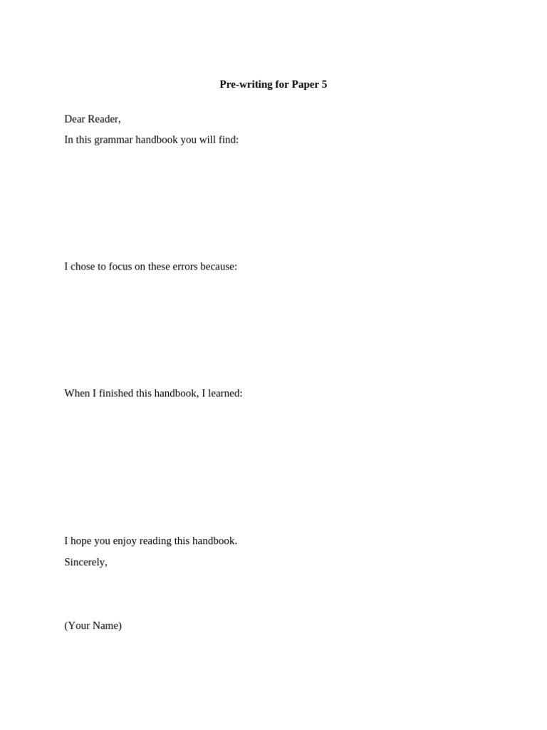 Pre Writing+for+Writing+Strategies+Paper+5 | PDF