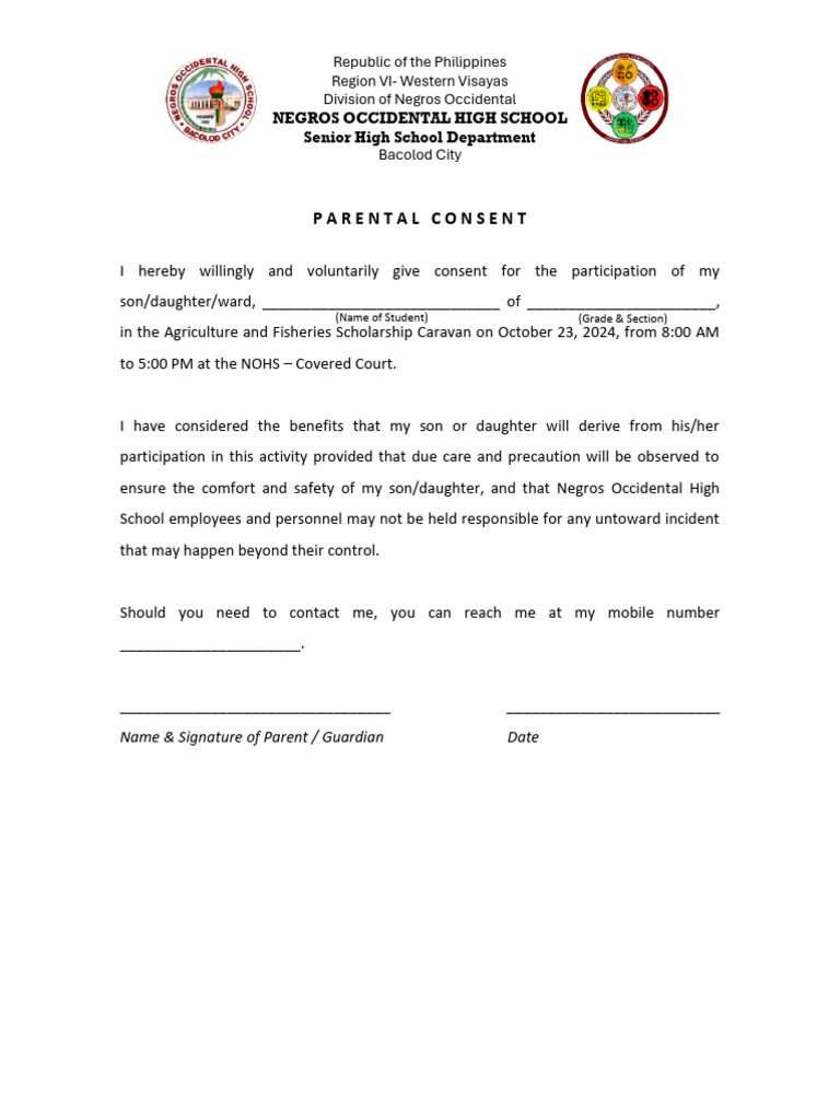 Parental Consent 2024 | PDF