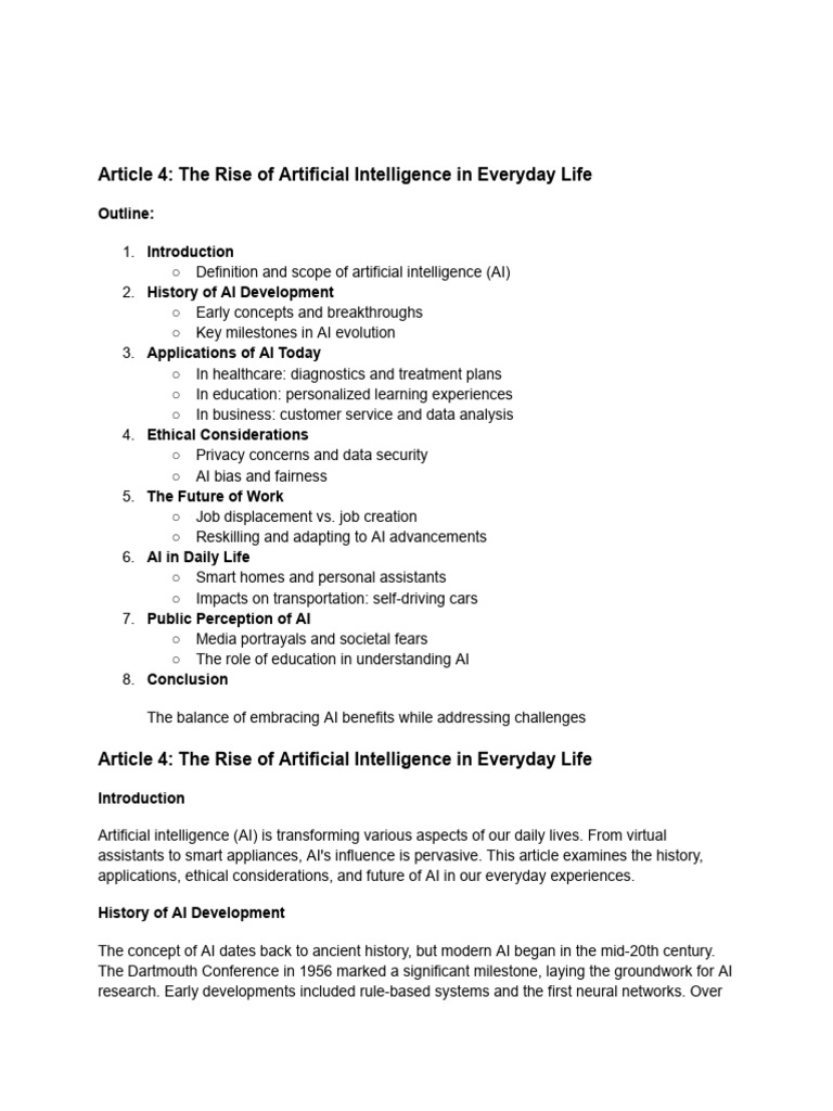 AI's Impact on Daily Life and Ethics | PDF | Artificial Intelligence
