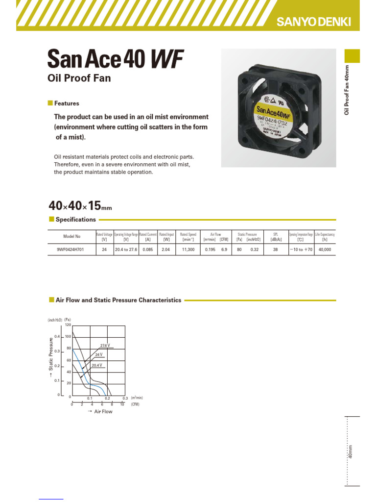 40mm Oil Proof Fan Specifications | PDF | Electrical Engineering ...