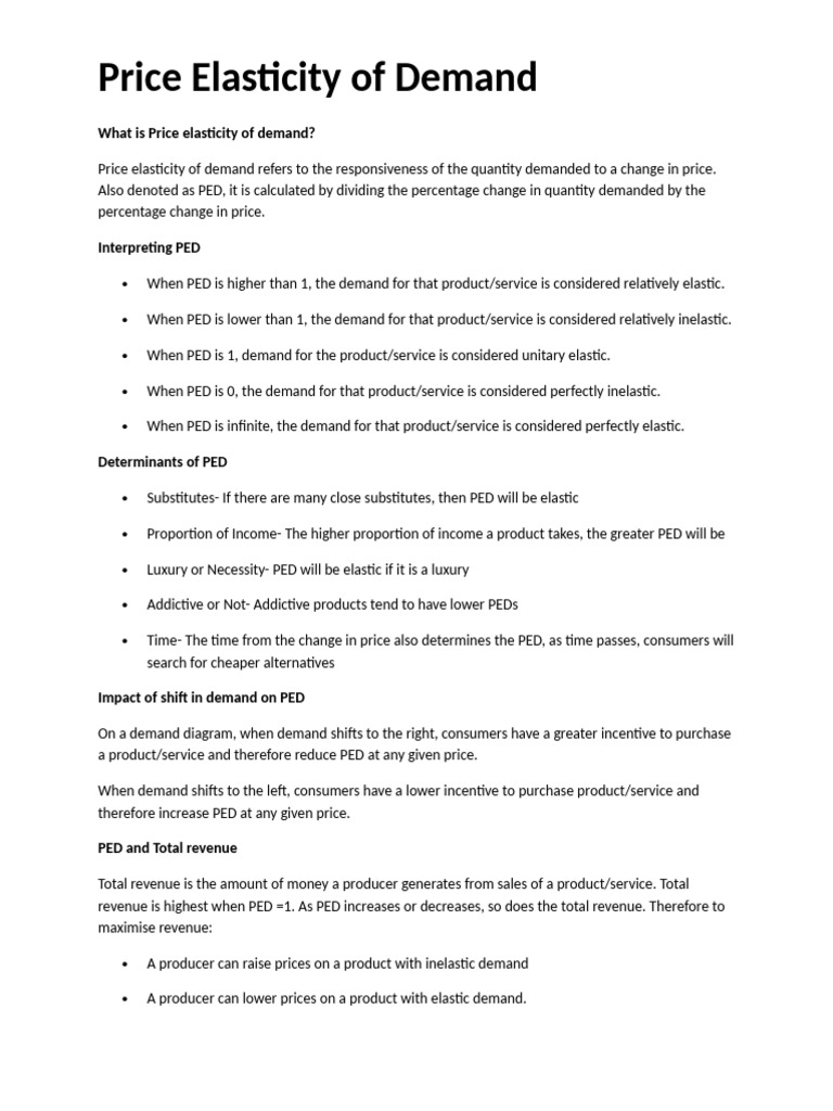 Price Elasticity of Demand | PDF | Demand | Elasticity (Economics)