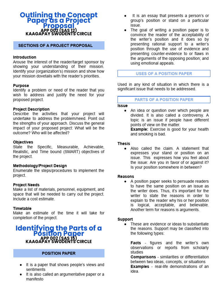 Position Paper Writing Guide | PDF | Survey Methodology | Argument