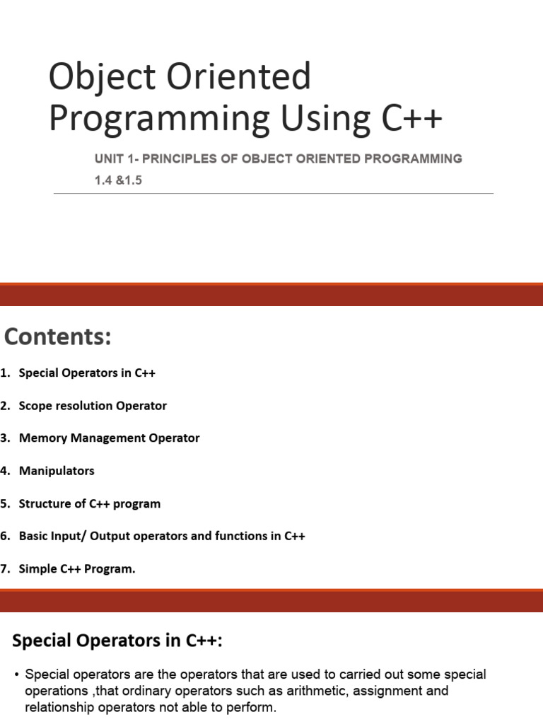 Object Oriented Programming Using C++ | PDF | Scope (Computer Science ...