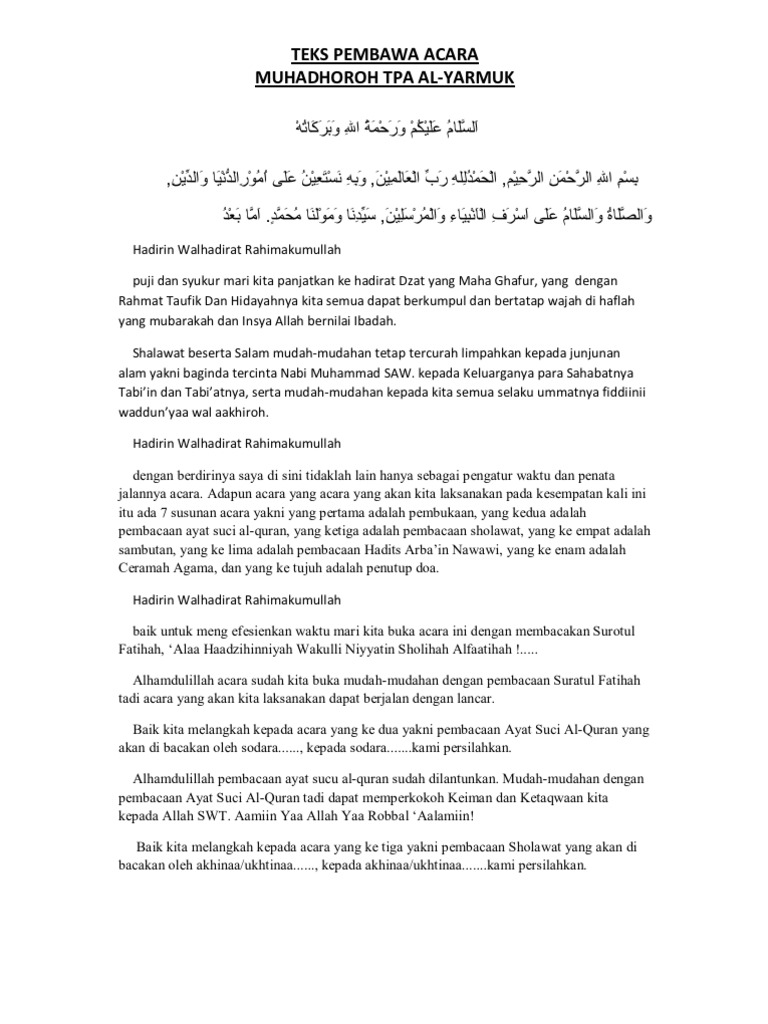 Kumpulan Contoh Teks Mc Acara Nuzulul Qur'an - Kumpulan Contoh Teks MC