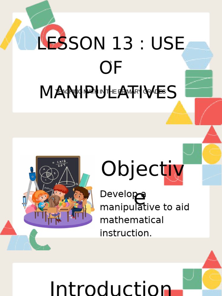 Using Manipulatives in Math Teaching | PDF | Career & Growth | Social ...