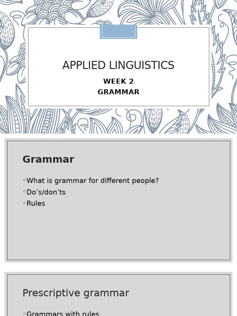 Understanding Grammar in Applied Linguistics | PDF | Second Language ...