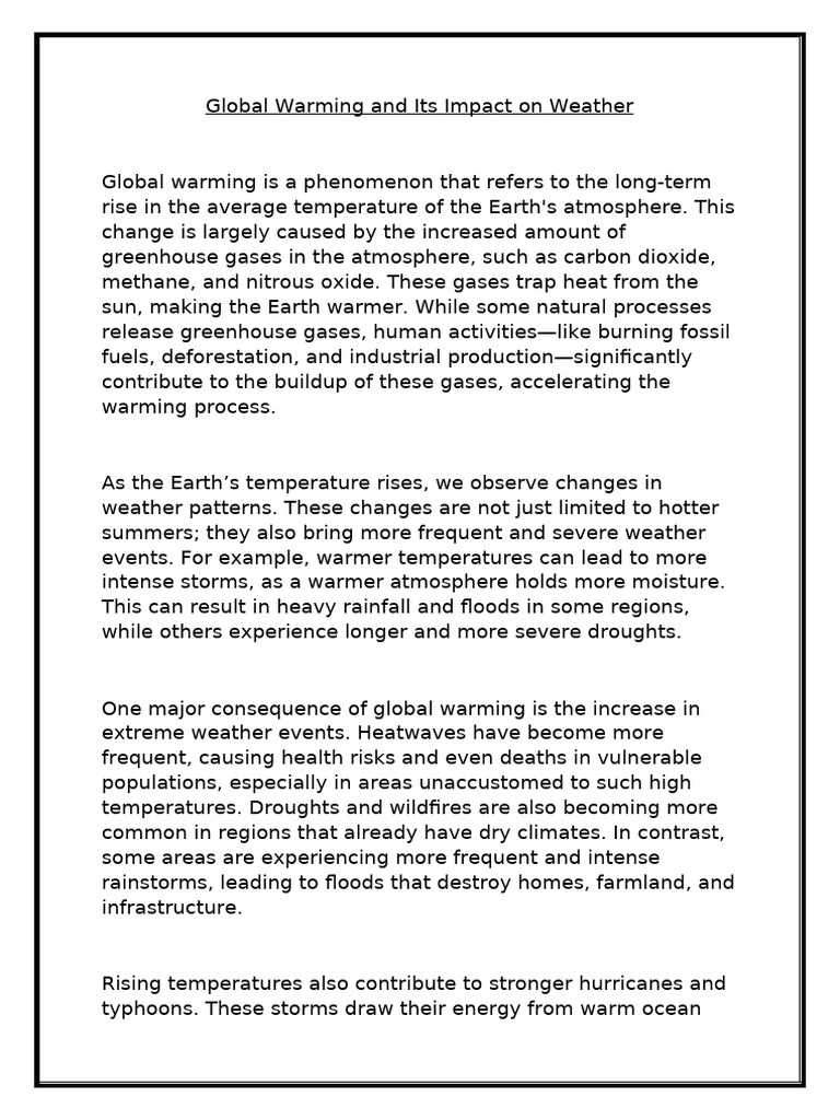 Weather Changes Due to Global Warming | PDF | Climate Change ...