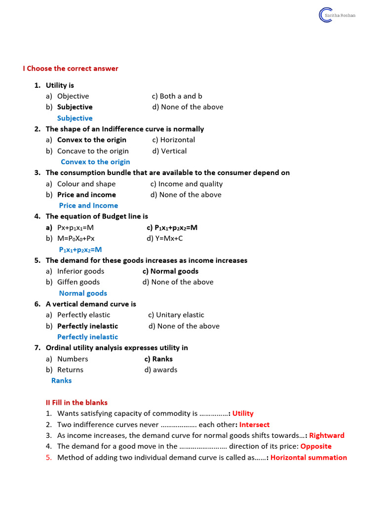 MICRO - CHAPTER 2 - THEORY OF CONSUMER BEHAVIOUR New | PDF | Utility ...