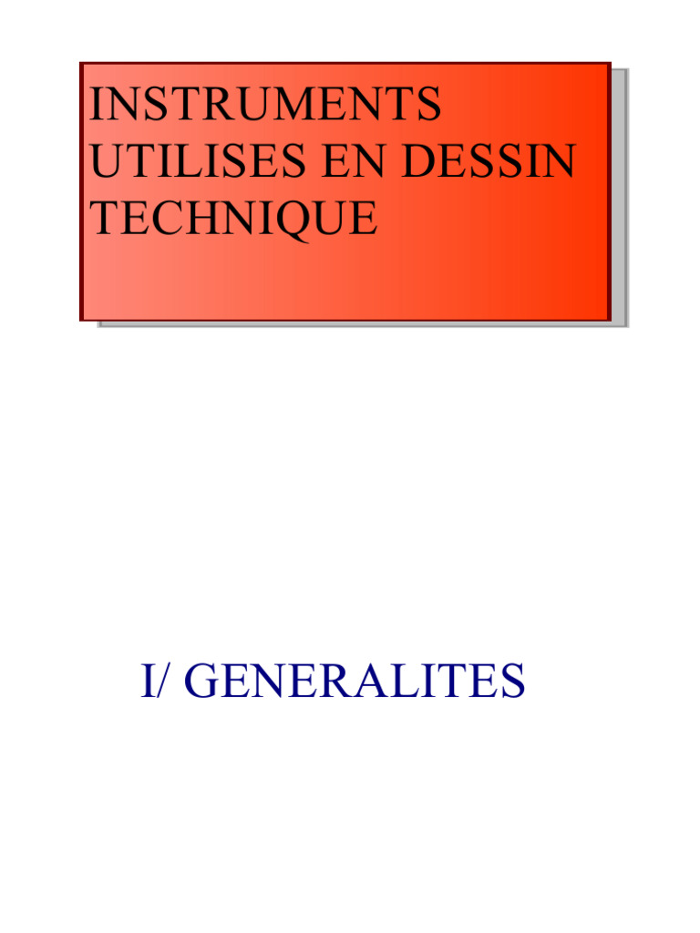 Instruments de Dessin Technique | PDF