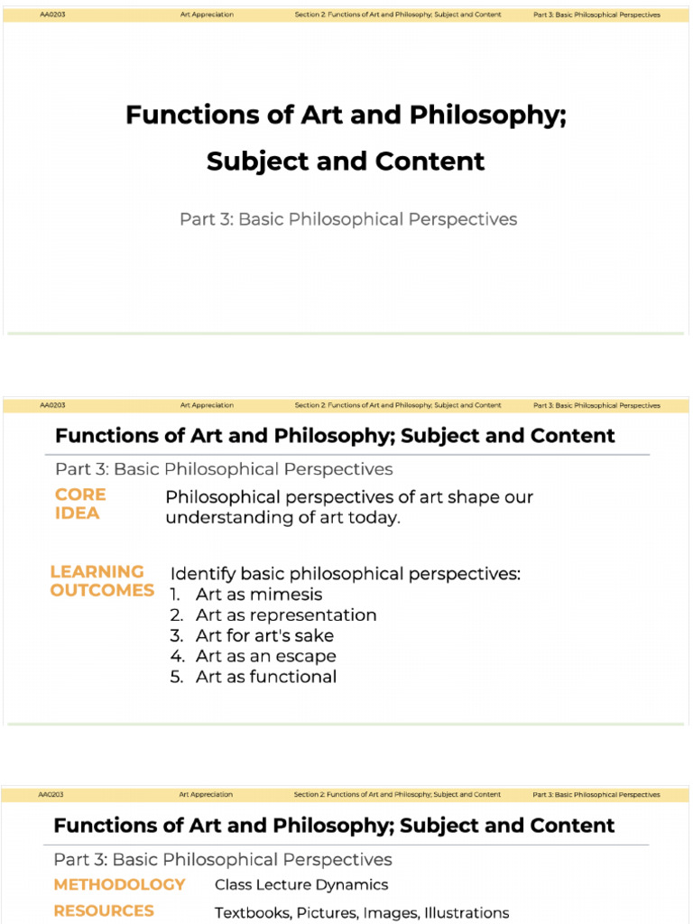 Lesson #5 Basic Philosophical Perspectives of Art | PDF