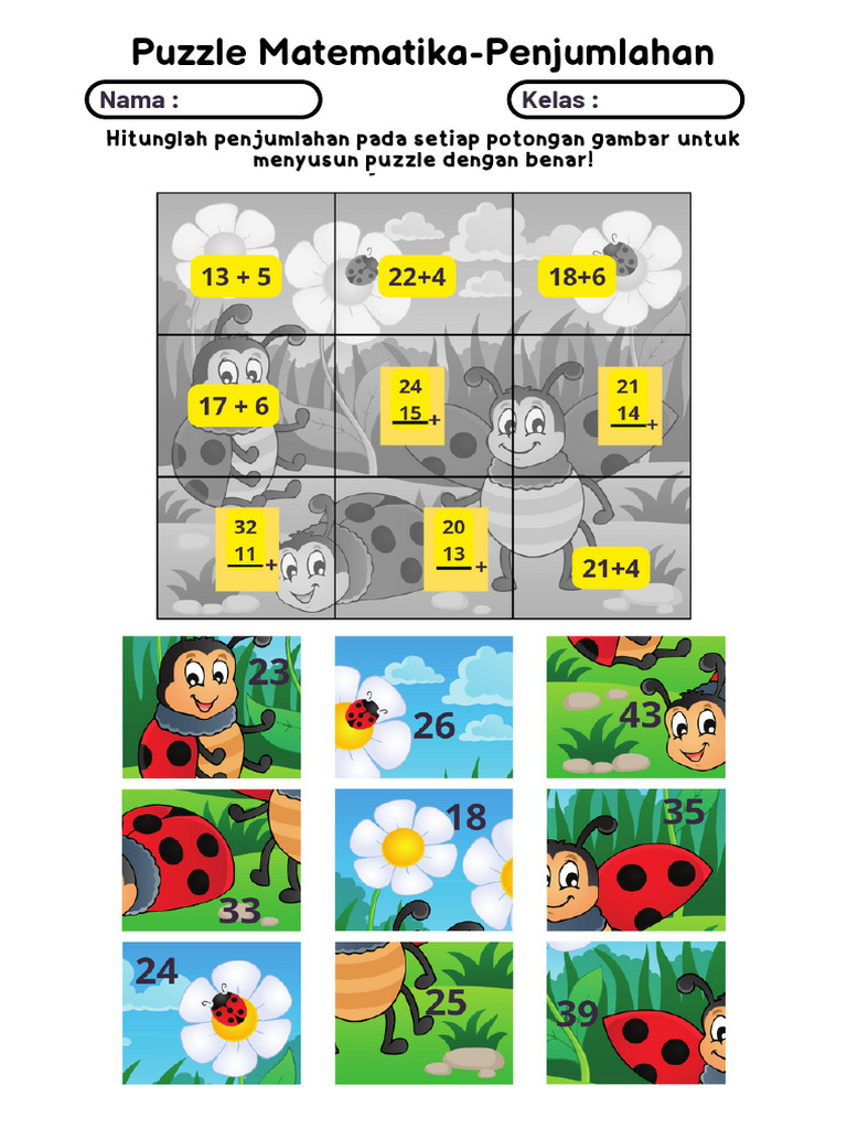 Puzzle Matematika: Penjumlahan | PDF