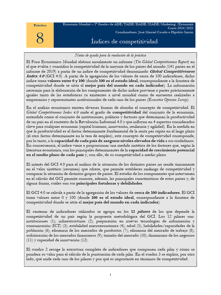 Índices de Competitividad Global 4.0 | PDF | Innovación | Capital humano