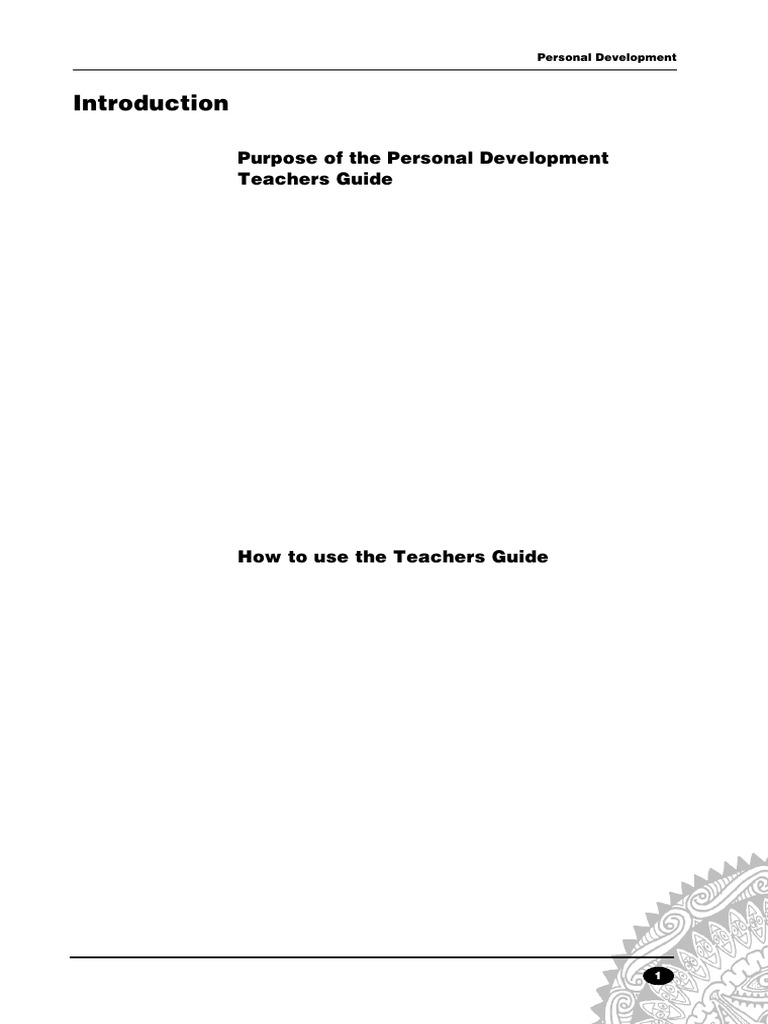 Personal Development Teaching Guide | PDF | Educational Assessment ...