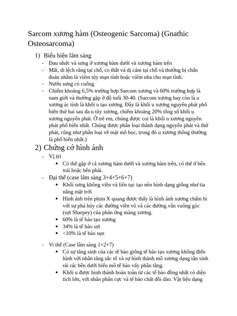 Sarcom Xương Hàm | PDF