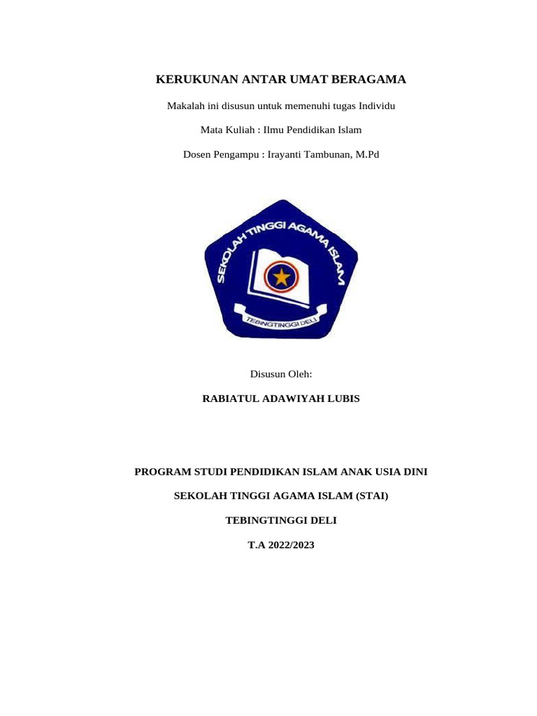 Kerukunan Antar Umat Beragama | PDF | Pengembangan Diri