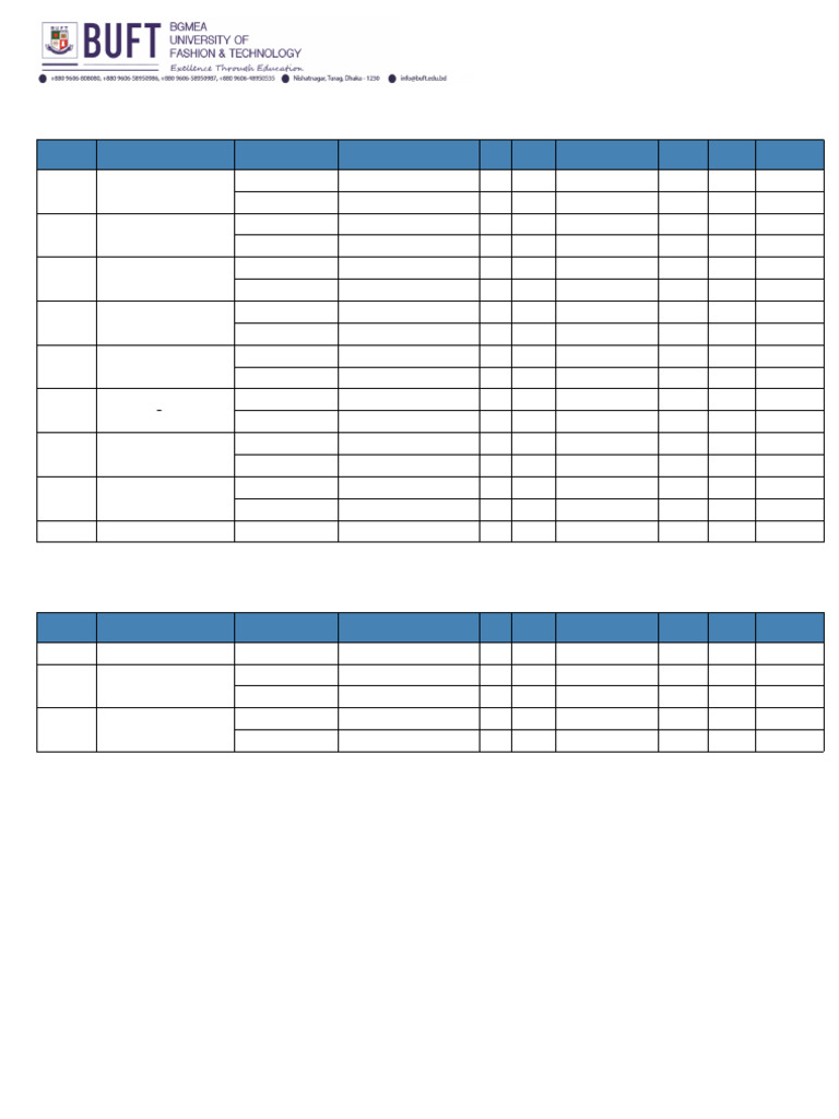 RPT Student Class Routine | PDF