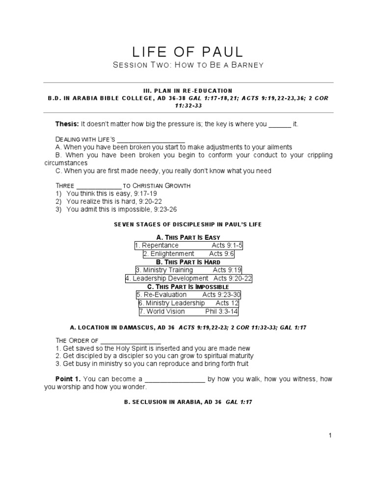 Discipleship Lessons from Paul's Life | PDF | Acts Of The Apostles | Jesus