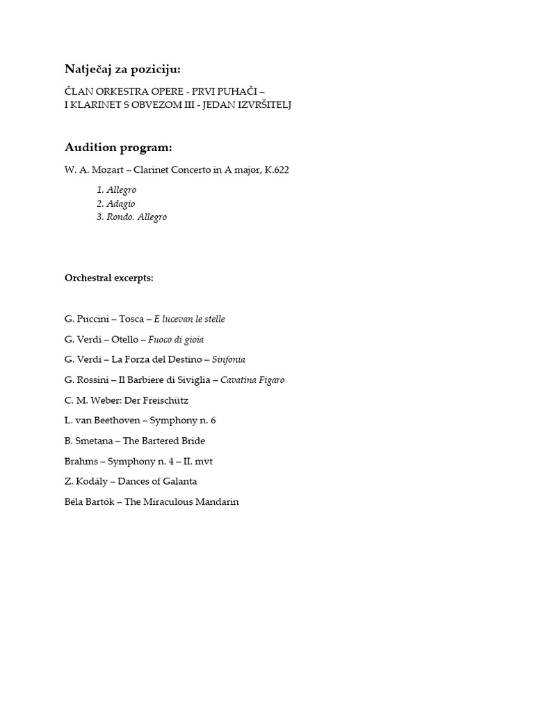Audition Program For | PDF | Art | Young Adult