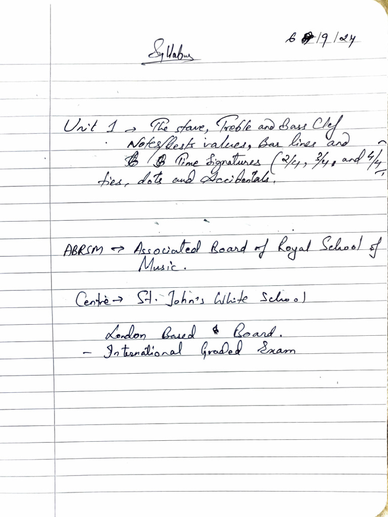 Music Major 1st Sem Notes | PDF
