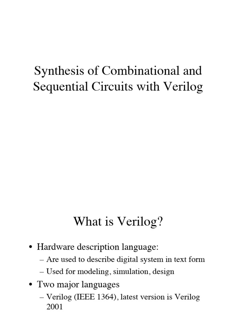 Synthesis of Combinational and Sequential Circuits With Verilog | PDF ...