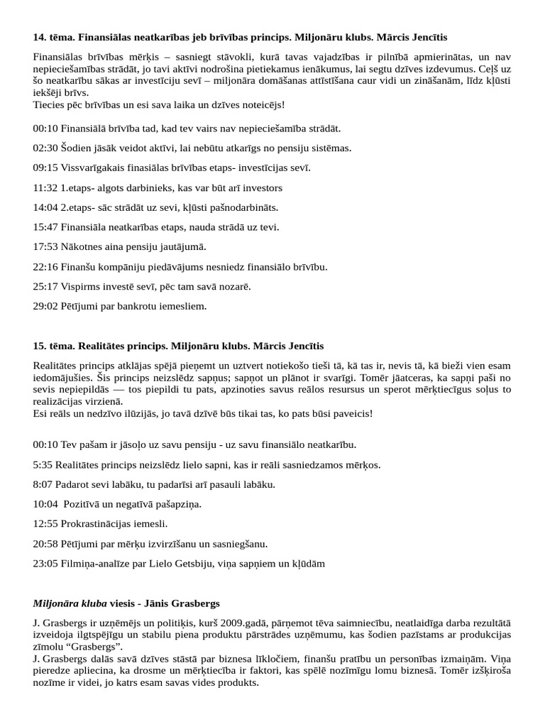 Semināra Apraksts Un Saturs. | PDF