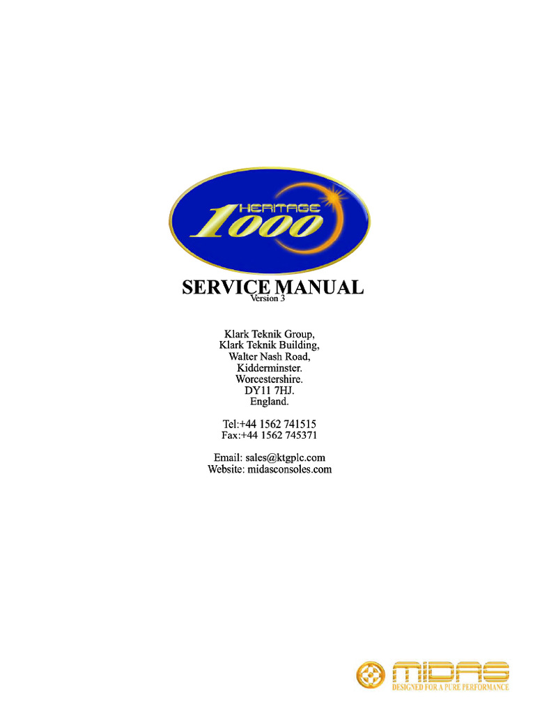 Midas HS1000 Service Manual | PDF