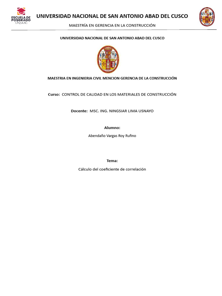 Control de Calidad en Materiales de Construcción | PDF | Hormigón | Cemento