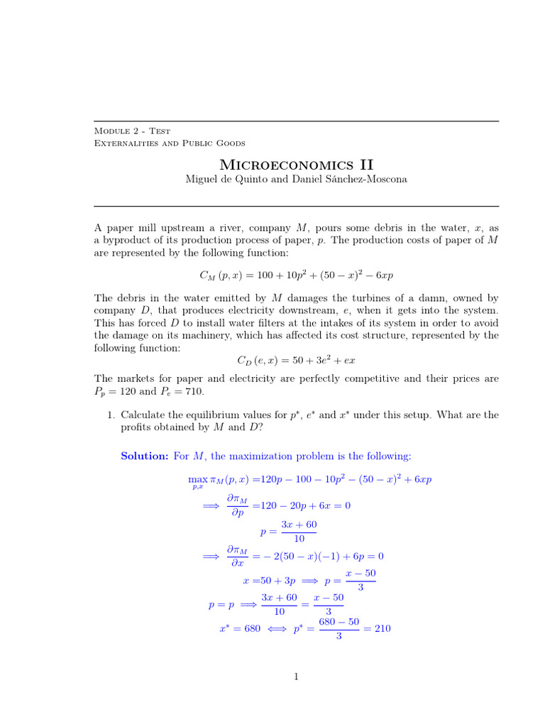 SOLUTIONS - MicroII 2024 Test M2A | PDF | Economics | Economies