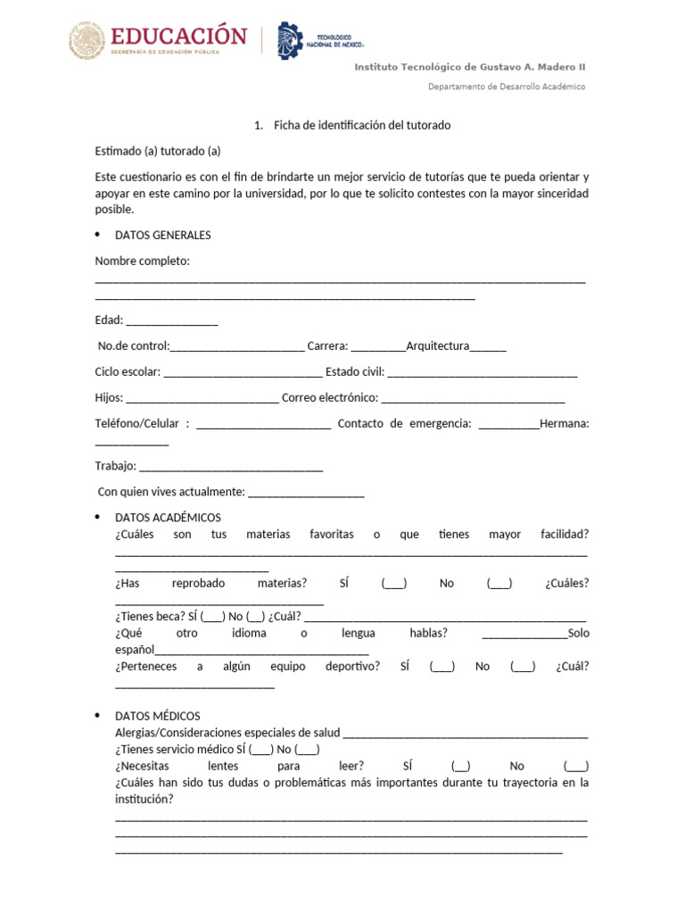Ficha Tutoria | PDF | Crecimiento personal y profesional | Negocios