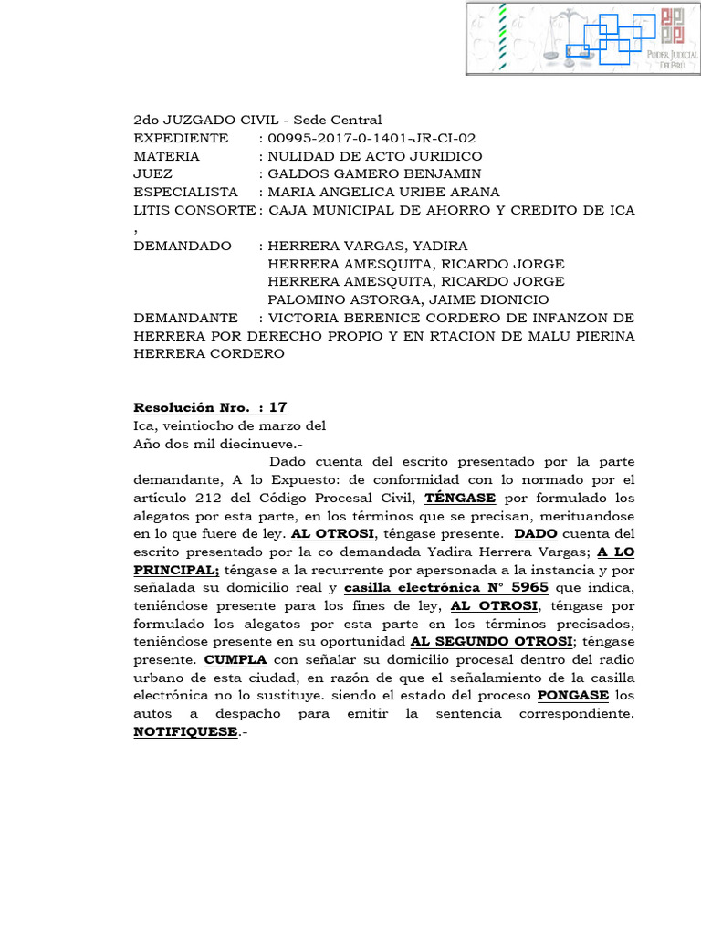 Nulidad de Acto Jurídico en Ica | PDF