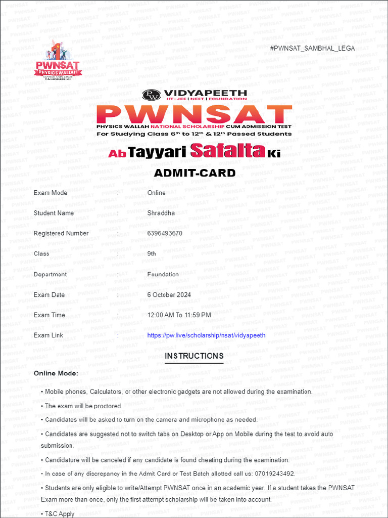 admit-card | PDF