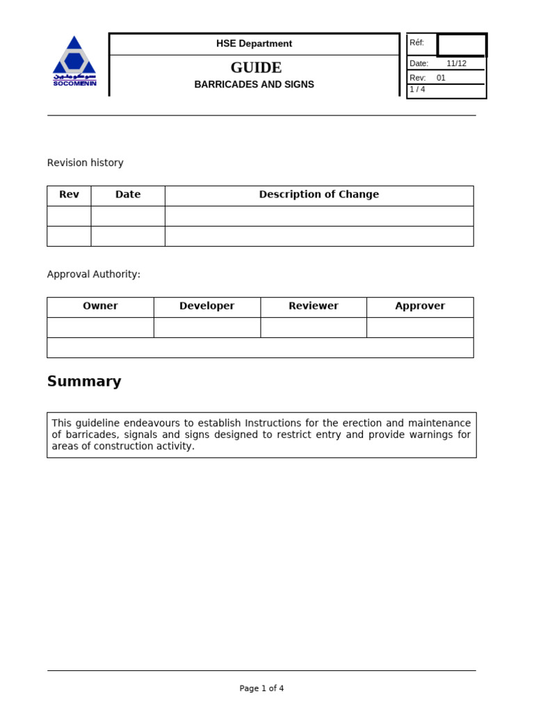 Barricades Signs Pdf