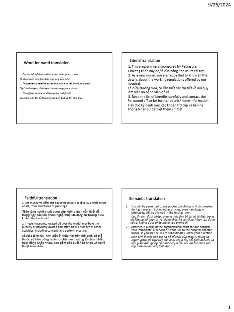 Week 2 - TRANSLATION METHODS (Suggested Translation) | PDF