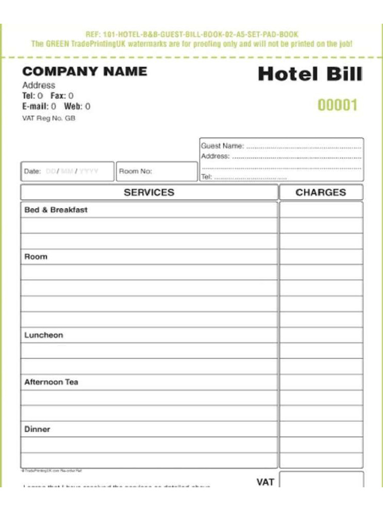 Hotel Bill | PDF