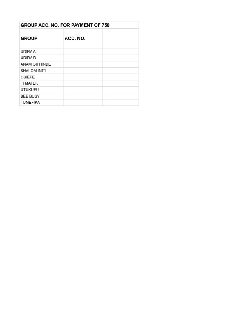 Group Account Numbers | PDF