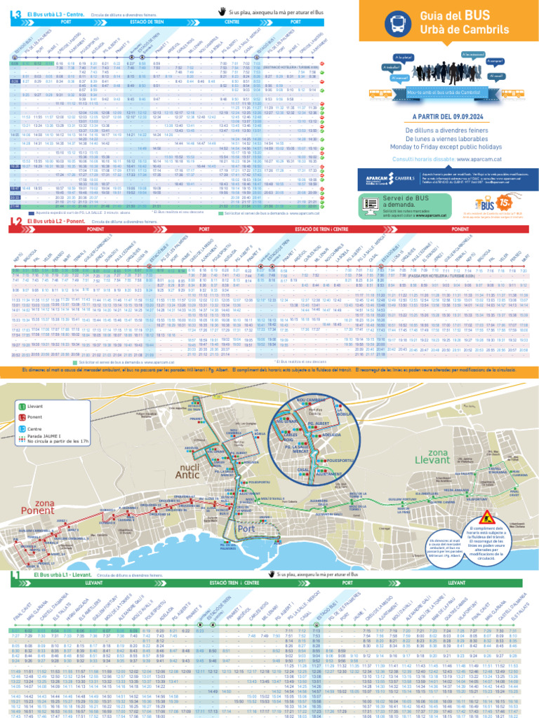 HORARIS BUS URBÀ - de Dilluns A Divendres | PDF