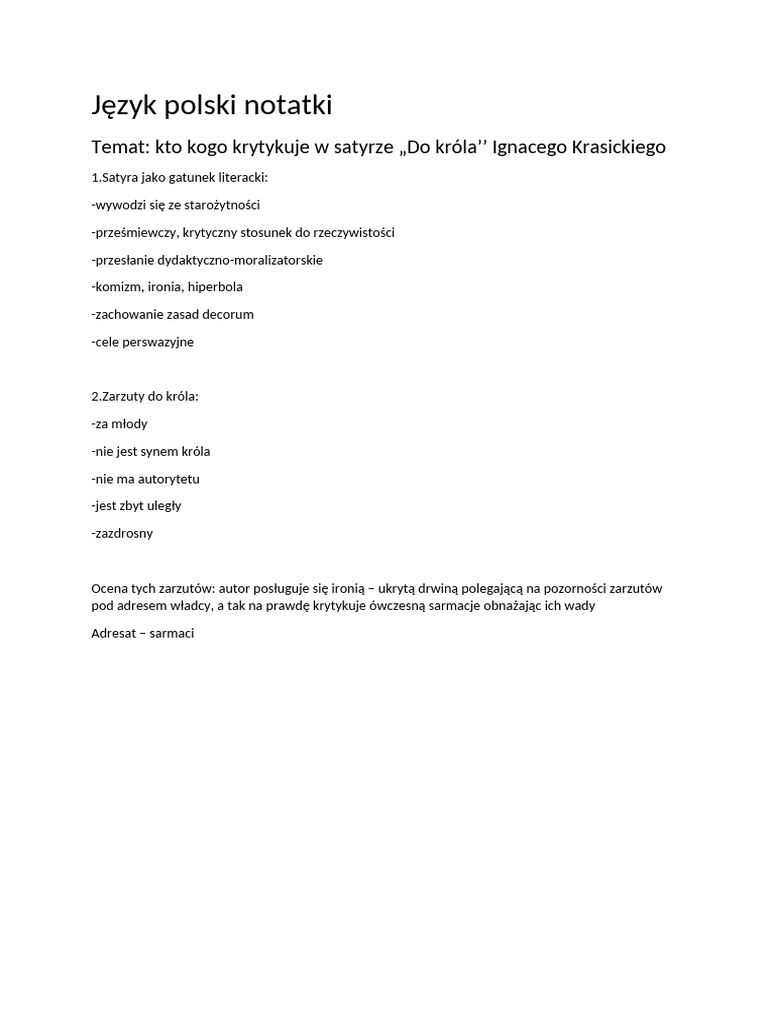 Notatka Polski | PDF