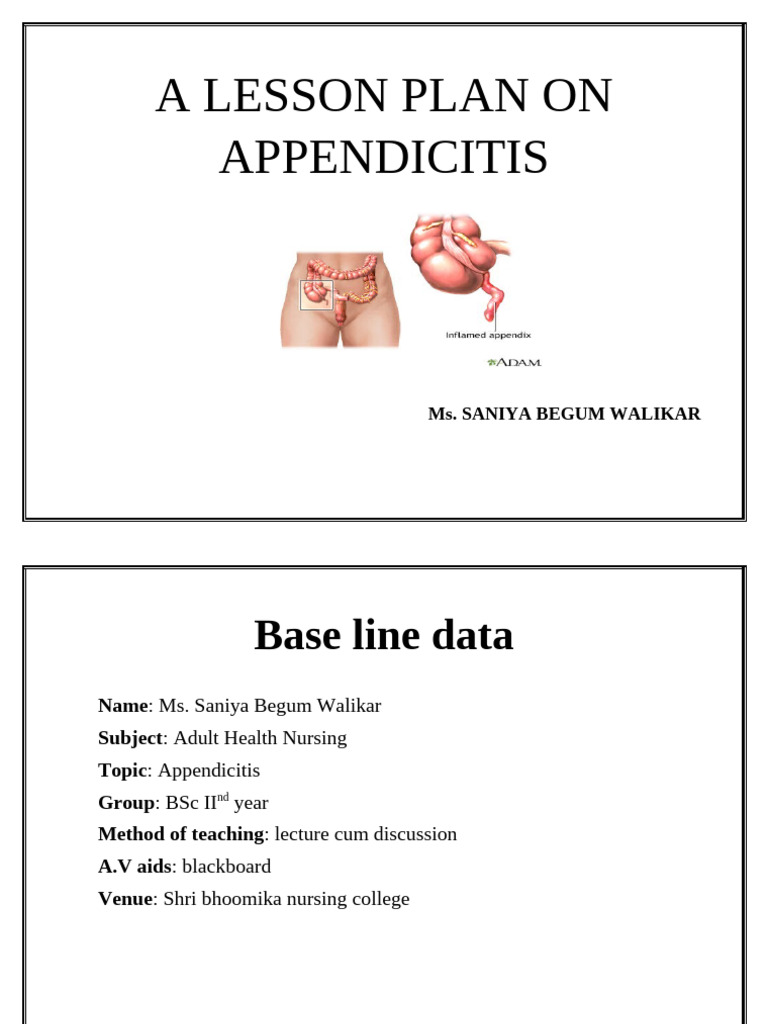 Appendicitis | PDF | Gastroenterology | Causes Of Death