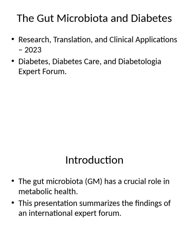 Gut Microbiota's Role in Diabetes | PDF | Diabetes | Health Sciences